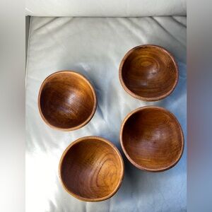 vintage Goodwood genuine teak wood bowls mid century modern teak bowls Thailand